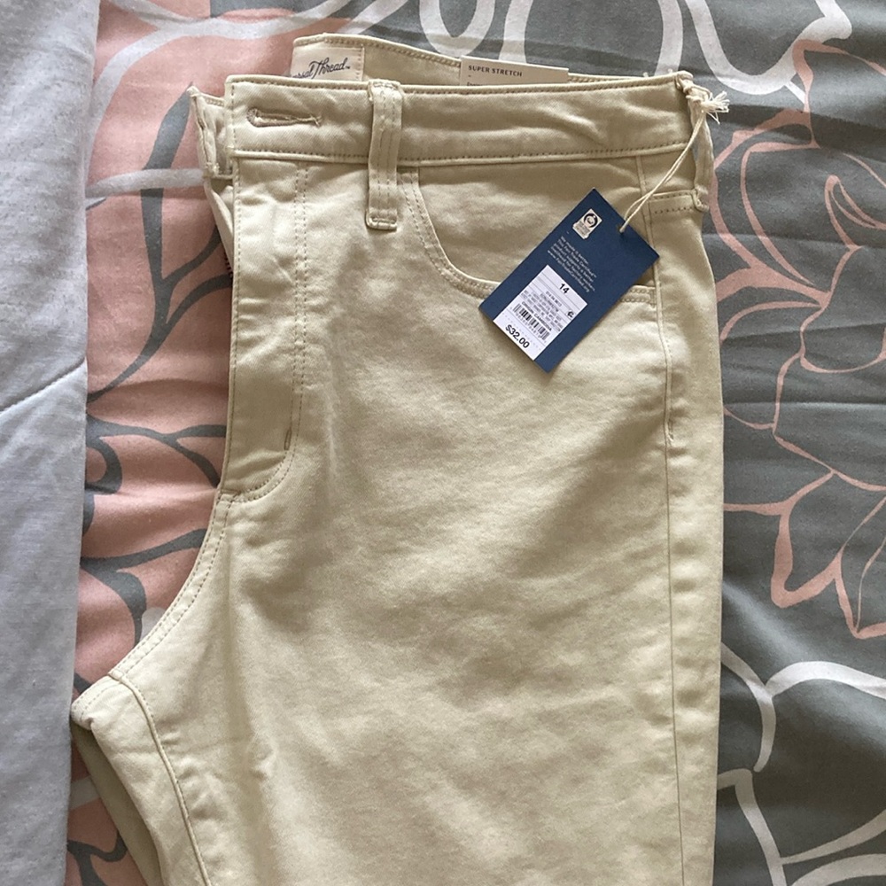 Cream color stretchy pants